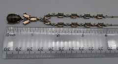 Vintage Brown Cabochon Rhinestone Necklace Y Tear Drop Pendant Nancy & Rise 17″