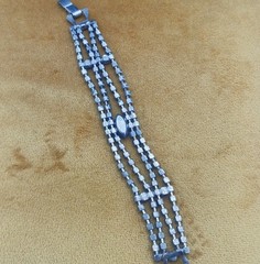 Vintage Wide Clear Rhinestone Crystal Bracelet Art Deco Glam Retro 1950s 1960s