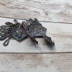 Vintage Earrings For Pierced Ears Dark Metal Dangle