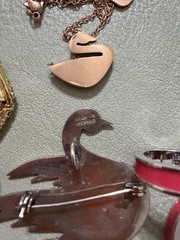 Vintage Multicolor Clip On Earrings & Brooch, Necklace Fashion Jewelry