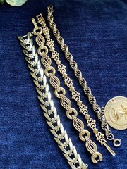 Lot Of 4 Bracelets Avon,Kramer,Coro & Trifari Vintage Gold Tone