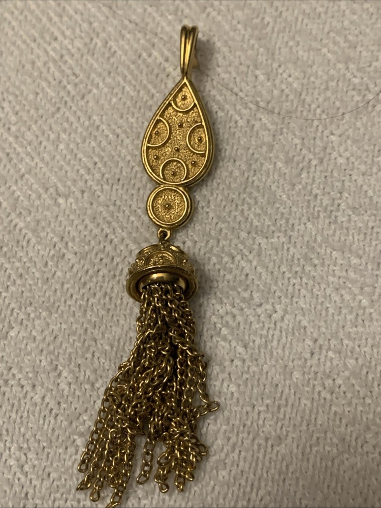 Vintage Gold Crown Trifari Nip Tassel Pendant for any Necklace Very NICE RARE