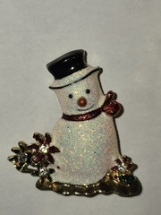 6 Christmas Brooch Rhinestone Enamel Pins Costume Jewelry, 1.5-2.5 Inches