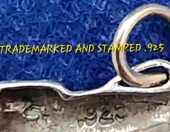 VINTAGE-COLLECTIBLE 3-D STERLING SLV GOLF BAG & CLUBS, PENDANT/CHARM, SIGNED 925