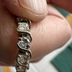 Bracelet 925 Silver, Vintage , Clear CZ Cubic Zirconia Round Tennis Bracelet 7”