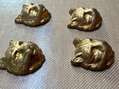 Vintage Raw Brass Kitten Head w/ Bow High Relief 13mm NOS Jewelry Finding