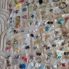 HUGE lot 126 Pairs Earrings Silver & Gold Tone Dangle Studs Hoops ALL WEARABLE