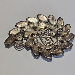 Lot Of 3 VTG Rhinestone Brooches 2 To 2.5 Inches Prong Settings Unsigned
