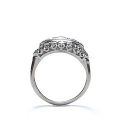 Art Deco Style Round Cut Lab Created Diamond 14K White Gold FN Engagement Ring