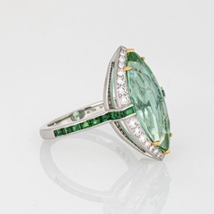 Tiffany & Co High Jewelry Green Tourmaline Diamond Ring Tsavorite 18k Platinum