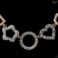 Lab Created Diamond 0.58ct Pendant Necklace Rose Gold Plated Gift