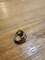 2008 Avon Multi Row Red Rhinestone Ring.