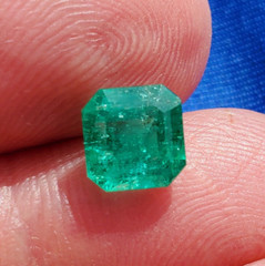 Original EARTH MINED Colombian EMERALD DIAMOND Pendant Deco Halo SOLID 18K GOLD