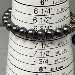 Hematite Beaded Necklace Toggle Clasp Stone Charm Healing Chakra Bohemian 6.75″