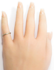 Antique Art Deco Wedding Band 18K White Gold Ring Size 4.5 UK-I Width 1.77 MM