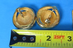 Gold Tone Clip on Earrings Lot of (4) Rhinestones