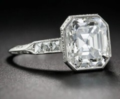 Vintage Style 3.50Ct Asscher Cut Lab-Created Diamond Engagement Ring 925 Silver
