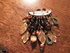 Vintage Chipita Agate Beads Metal Funky Fun Unique Dangling Pin