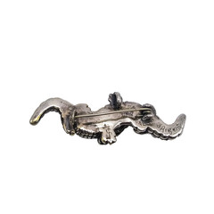 Vintage Sterling Silver Alligator Brooch Pin 925 Crocodile Figural d’Argent