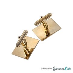Vintage Swank Brown Tiger’s Eye Rectangular Gold Tone Cufflinks & Tie Bar Set