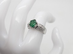 Designer $7000 3ct Natural Emerald VS G Diamond 19k White Gold Band Ring 10g