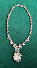 ELEGANT, UNIQUE GSJ Sterling Silver Mother Of Pearl, Marcasite Necklace 63GR
