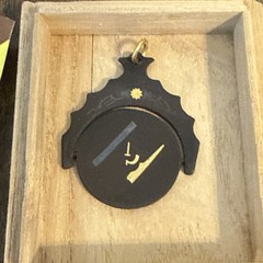 Vintage Amita Black Silver & Gold Damascene Masonic Spinner Fob Pendant / Tools