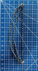 Vintage 3 Strand Peacock Green/Blue Aurora Borealis Crystal Necklace Not Signed