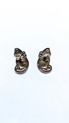 Vintage 925 Sterling Silver Sitting Cat Stud Earrings