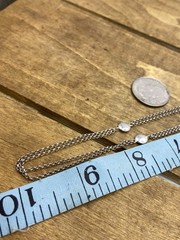 Vintage Dual Rolo Link 950 Sterling Silver Stationed Necklace 19”