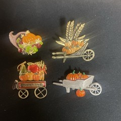 vintage brooch lot 4 pins fall autumn harvest Signed JJ KC