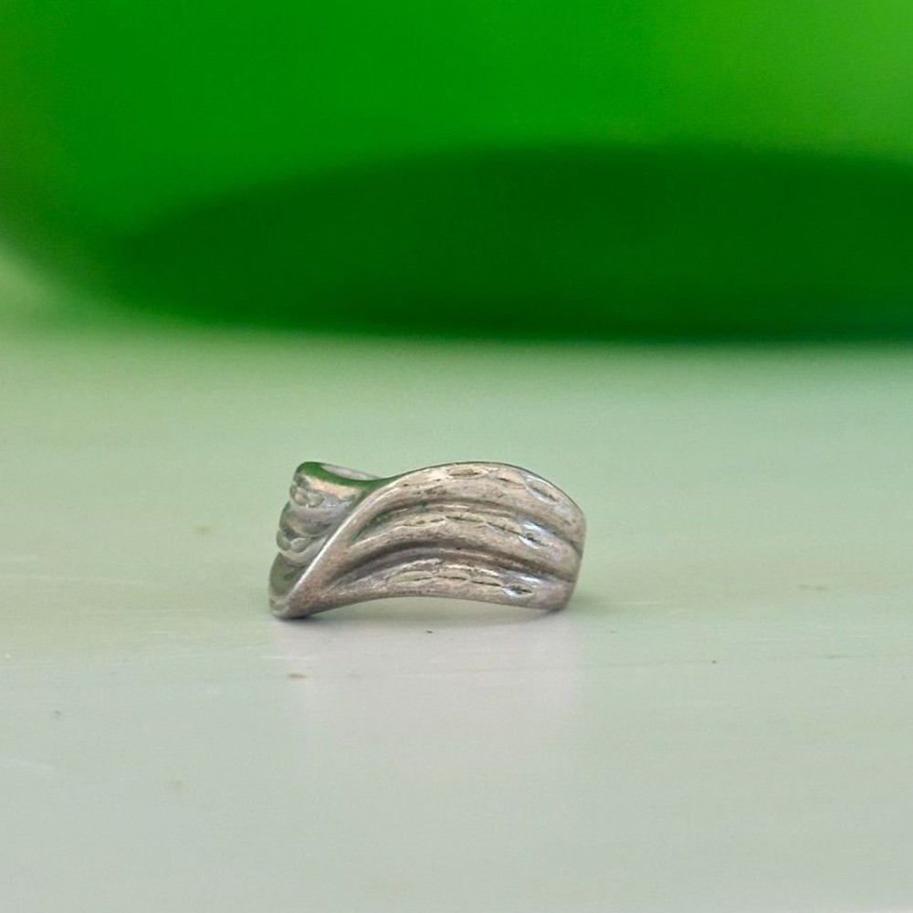 Vintage WM Co Wheeler Sterling Silver Wave Ring Southwestern Modernist Sz 5.25
