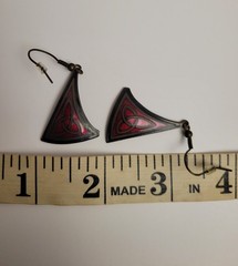 Vintage Sea Gems Celtic Lands Cloisonne Enamel Earrings