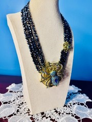 HEIDI DAUS! “Entangled Elegance” A Spider* Spinning It’s Web Necklace/Earring’s
