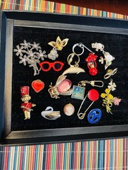 Jewelry Lot Brooches Insect Drummer Cameo Dolphin Keyring Swan Kilt Pin 18 Pcs