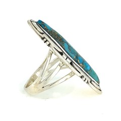 Kathy Thomas Southwestern Style Turquoise, Sterling Silver Ring Sz. 6