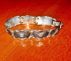 Vintage BB Sterling Bracelet Art Deco Style Panel Link Women’s Bracelet 7″ Long