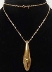 MONET Enchanting Gold Tone Unbloomed Flower (Bullet Shape) Pendant Necklace