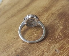 14k White Gold Vintage Engagement Ring 1.20ct Natural Diamond Round Shape
