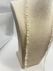 Vintage Jewelry Cut Crystal Bead Necklace -no Clasp- 31” Long- Gold Bead Spacers