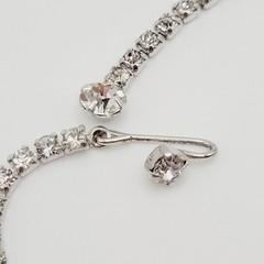 Elegant Swag Design Sparkling Rhinestone Silver Tone Art Deco Style Vtg Necklace