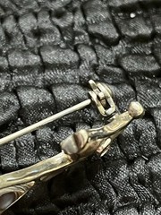 Vintage Sterling Silver Abalone Seahorse Brooch Signed CO Crystal Eye Ocean Pin