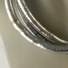 SILVER PLATED MODERNIST BRUTALIST ROUND SNAKE METAL NECKLACE COLLAR