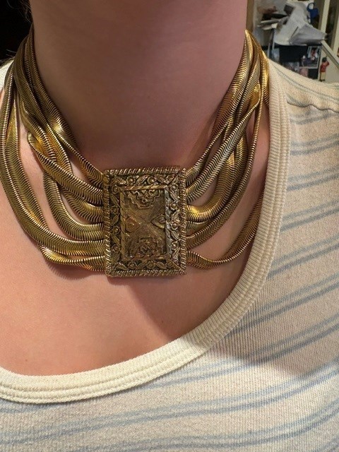 Les Bernard snake chain Necklace Struscan style split clasp