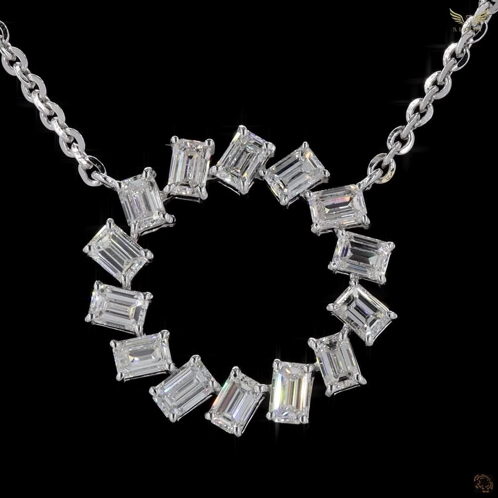 Lab Created Diamond 2.88ct Pendant Necklace White Gold Plated Gift