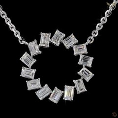 Lab Created Diamond 2.88ct Pendant Necklace White Gold Plated Gift