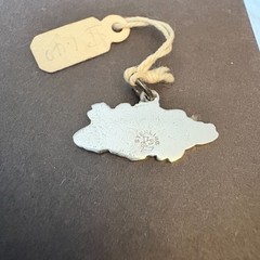 Vtg Leavens Sterling Silver 925 Travel Map Nassau Bahamas MCM Charm Pendant