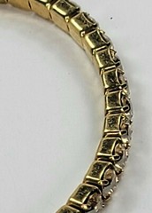 Prong Set Clear Rhinestones Gold Tone Stretch Tennis Bracelet 7.-8.5 In 4mm Wide