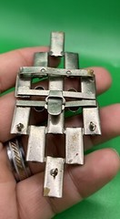 BEAUTIFUL VINTAGE Art Deco Emerald Green Rhinestone Belt Buckle