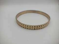 Vintage Sperry Bracelet Bangle Gold Tone Ornate Ribbed Jewelry Costume